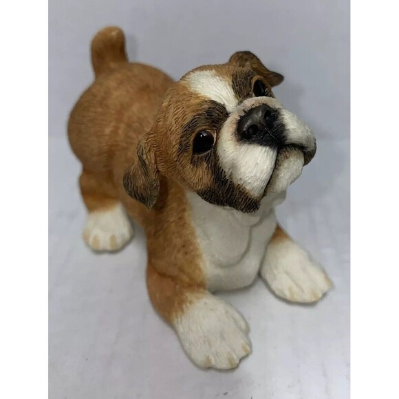 Country Artists Puppies Dog Figurine Bulldog Puppy Hand Painted Home Decor NEW - Picture 1 of 12